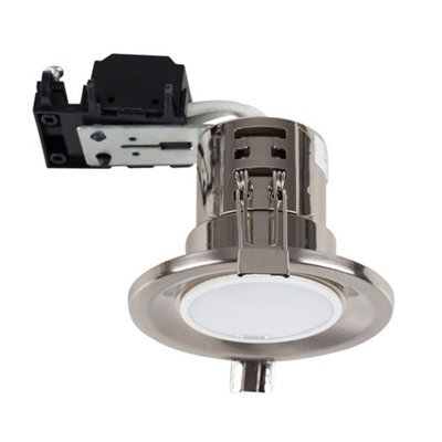 Valuelights Downlight Fire Rated Brushed Chrome Ceiling Light Fitting 10 Pack - image 1