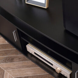 Homcom Tv Unit Cabinet With Storage Shelves Entertainment Center Black - thumbnail 8