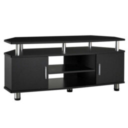 Homcom Tv Unit Cabinet With Storage Shelves Entertainment Center Black - thumbnail 2