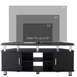 Homcom Tv Unit Cabinet With Storage Shelves Entertainment Center Black - thumbnail 4