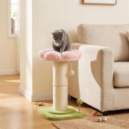 Pawhut Cat Tree, Flower Cat Scratching Post With Thick Sisal Post, Pink - thumbnail 1