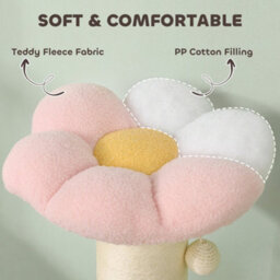 Pawhut Cat Tree, Flower Cat Scratching Post With Thick Sisal Post, Pink - thumbnail 9
