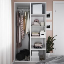 GoodHome Atomia Freestanding Matt White Particle Board Handled Double Wardrobe (H)1875mm (W)1000mm (D)580mm - thumbnail 4