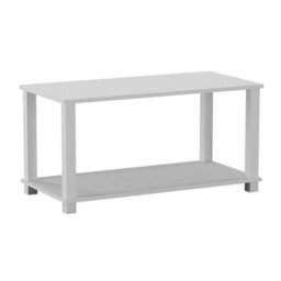 Urbn-Living Urbnliving 80Cm Width White 2 Tier Coffee Side Table With Shelf Tv Stand - thumbnail 3