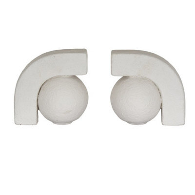 Hill Interiors Ashen Book Ends - Ceramic - L9 X W27 X H13 Cm - White - image 1