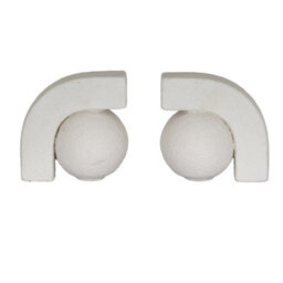 Hill Interiors Ashen Book Ends - Ceramic - L9 X W27 X H13 Cm - White - thumbnail 1