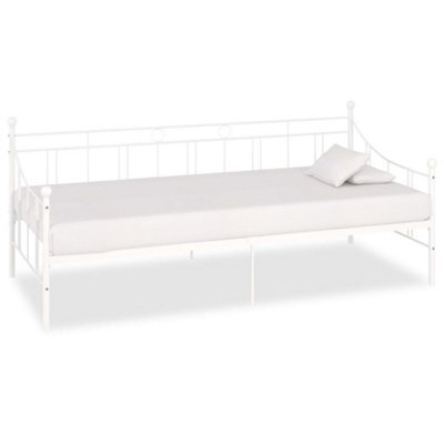284668 Vidaxl Daybed Frame Without Mattress White Metal 90X200 Cm - image 1