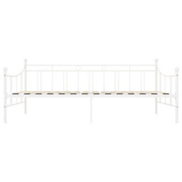284668 Vidaxl Daybed Frame Without Mattress White Metal 90X200 Cm - thumbnail 4