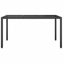 Berkfield Garden Dining Table Black 150X90X75 Cm Poly Rattan - thumbnail 3