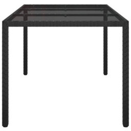 Berkfield Garden Dining Table Black 150X90X75 Cm Poly Rattan - thumbnail 4