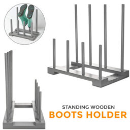 Crystals 4 Pair Wellington Boot Rack Walking Storage Wellies Shoes Stand Indoor & Outdoor - thumbnail 3