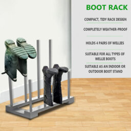 Crystals 4 Pair Wellington Boot Rack Walking Storage Wellies Shoes Stand Indoor & Outdoor - thumbnail 4