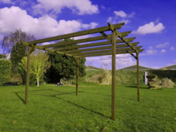 Arbor Garden Solutions Champion Wooden Garden Pergola Kit, 3M X 4.8M (Rustic Brown Finish) - thumbnail 4
