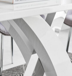 Furniturebox Uk Atlanta 4 White Dining Table And 4 Navy Velvet Milan Chairs - thumbnail 5