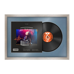 "AK Frames 25X17"" Aluminium Modern Vinyl Record Frame With Pompadour Mount For 12 Inch Lp Cover & Disc - Overlapped Design" - thumbnail 1