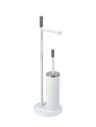Showerdrape Chester White Toilet Roll Holder & Toilet Brush Combination - thumbnail 2