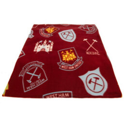 West Ham United Fc Fleece Blanket Maroon/blue/yellow (One Size)