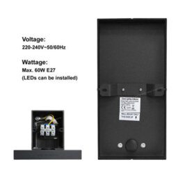 Long Life Lamps Company Rectangular Glass Wall Lantern Outdoor Garden Wall Light Black Body Metal Luminaire Zlc084B - thumbnail 7