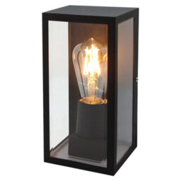 Long Life Lamps Company Rectangular Glass Wall Lantern Outdoor Garden Wall Light Black Body Metal Luminaire Zlc084B - thumbnail 1