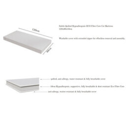 VICULII Willow Sleigh Mini Cot Bed Cashmere With Drawer And Mattress - thumbnail 5