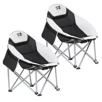 GETFIT Get Fit Moon Camping Chair - Portable Outdoor Premium Folding Chair With Pocket, Cup Holder & Carry Bag - Weight Capacity Of 130Kg - image 1