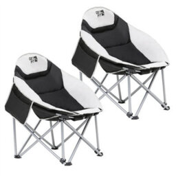 GETFIT Get Fit Moon Camping Chair - Portable Outdoor Premium Folding Chair With Pocket, Cup Holder & Carry Bag - Weight Capacity Of 130Kg - thumbnail 1