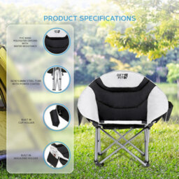 GETFIT Get Fit Moon Camping Chair - Portable Outdoor Premium Folding Chair With Pocket, Cup Holder & Carry Bag - Weight Capacity Of 130Kg - thumbnail 3