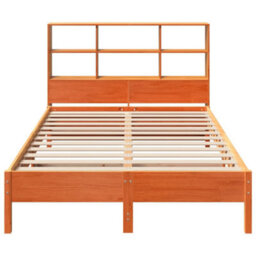 Berkfield Bookcase Bed Without Mattress Wax Brown 150X200 Cm King Size Solid Wood Pine - thumbnail 4