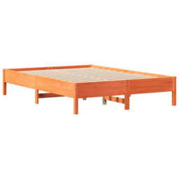 Berkfield Bookcase Bed Without Mattress Wax Brown 150X200 Cm King Size Solid Wood Pine - thumbnail 8