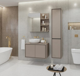 Arte Irvine 58 Floating Vanity Unit W780mm H510mm D480mm - Congo & Black With One Hinged Door And Contemporary Design - thumbnail 5