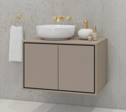Arte Irvine 58 Floating Vanity Unit W780mm H510mm D480mm - Congo & Black With One Hinged Door And Contemporary Design - thumbnail 4