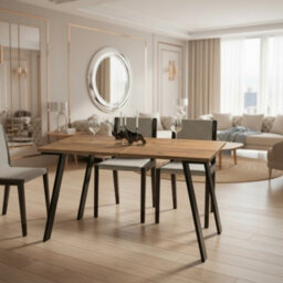 Liwia Extendable Dining Table Modern 130 210 80 Cm Table In Craft Oak With Matching Extension Leaf - thumbnail 3