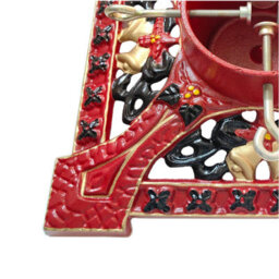 Holly International Cast Iron Christmas Tree Stand Victorian Decorative Red For Real Trees Up To 8Ft - thumbnail 2