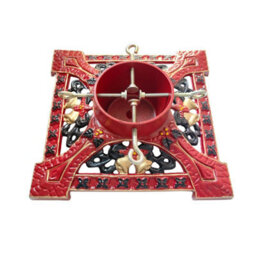 Holly International Cast Iron Christmas Tree Stand Victorian Decorative Red For Real Trees Up To 8Ft