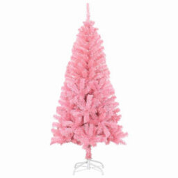 Vidaxl Christmas Tree With 150 Leds With Stand Pink 120 Cm Pvc - thumbnail 5