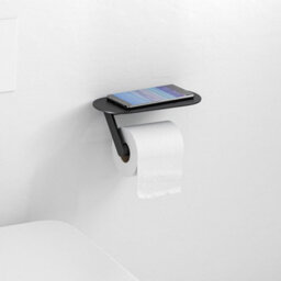 Hansgrohe Wallstoris Bathroom Accessory Set Toilet Brush Holder Shelf Black - thumbnail 3