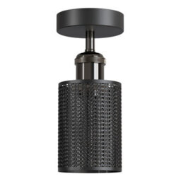 Black Ceiling Light Fixture, Industrial Chandeliers Ceiling Lights Metal Cage Lampshade, With E27 Base With Bulb - thumbnail 6
