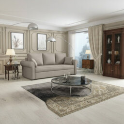 Olimpia 3 Seater Fabric Sofa Bed With Storage Modern Design Multiple Colours Light Beige - thumbnail 2