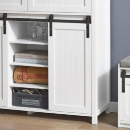 Sobuy Fsb74-W, Storage Cabinet Cupboard Sideboard With 2 Sliding Doors And 2 Drawers,white,w104Xd35Xh93 - thumbnail 4