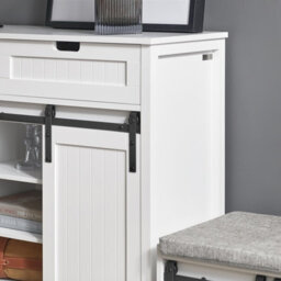 Sobuy Fsb74-W, Storage Cabinet Cupboard Sideboard With 2 Sliding Doors And 2 Drawers,white,w104Xd35Xh93 - thumbnail 5