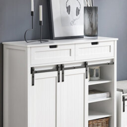 Sobuy Fsb74-W, Storage Cabinet Cupboard Sideboard With 2 Sliding Doors And 2 Drawers,white,w104Xd35Xh93 - thumbnail 6