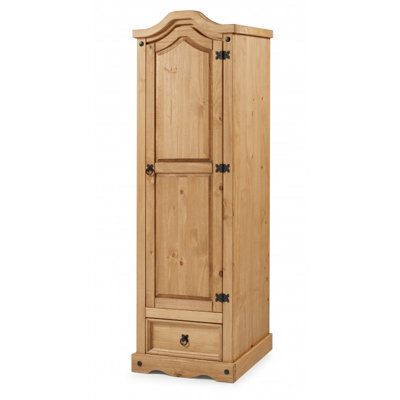 Mercers Furniture Corona 1 Door 1 Drawer Wardrobe Arch Top Solid Pine With Mexican Styling - image 1