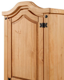 Mercers Furniture Corona 1 Door 1 Drawer Wardrobe Arch Top Solid Pine With Mexican Styling - thumbnail 6