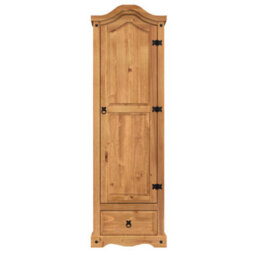 Mercers Furniture Corona 1 Door 1 Drawer Wardrobe Arch Top Solid Pine With Mexican Styling - thumbnail 2