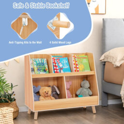 Costway 5-Cubby Kids Toy Storage Organizer Wooden Children Bookcase Bookshelf Cabinet - thumbnail 6