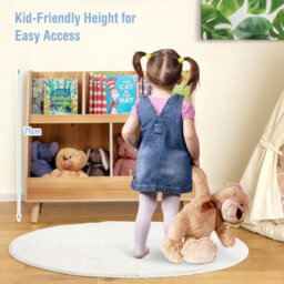Costway 5-Cubby Kids Toy Storage Organizer Wooden Children Bookcase Bookshelf Cabinet - thumbnail 5