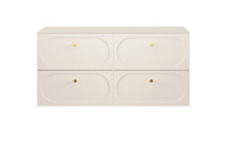 Impact Furniture Double Vanity Unit With Basins Bathroom Sink Cabinet With Countertop Beige 4 Drawer 120Cm Art Deco Gatsby Donna - thumbnail 7