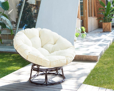 Home Detail Monica Garden Papasan Moon Chair, Cream - image 1