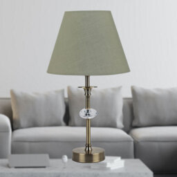 First Choice Lighting Sage Green Cotton 20Cm Diameter Tapered Fabric Lamp Shade - thumbnail 5