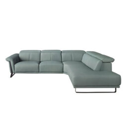 Angel Cerda Right Chaise Longue Relax Sofa In Turquoise Green Leather - thumbnail 2